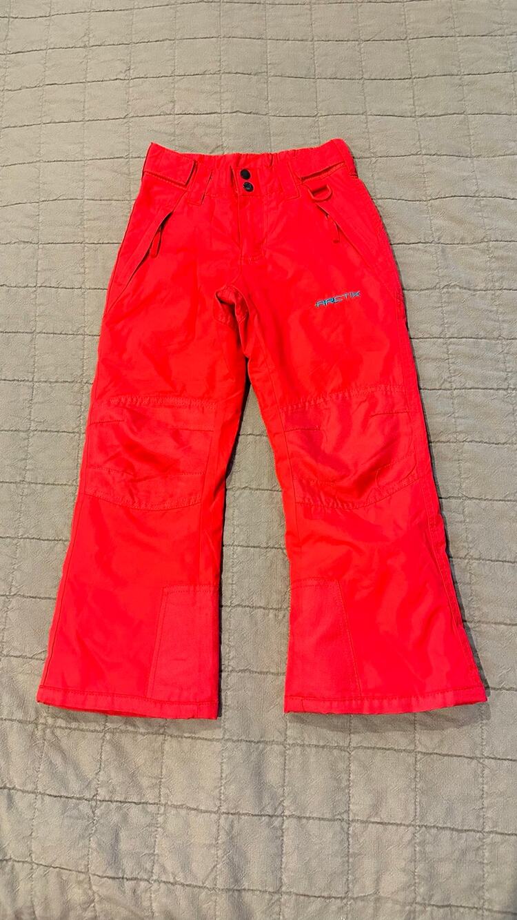 Arctix Kids Insulated Snow Pants Red Youth Size XS / 6-7 Reinforced Knees